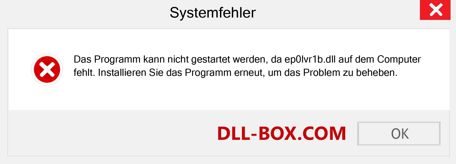 ep0lvr1b.dll-Datei fehlt?. Download für Windows 7, 8, 10 - Fix ep0lvr1b dll Missing Error unter Windows, Fotos, Bildern